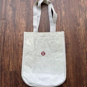 White and Gray Lululemon Small Reusable Bag